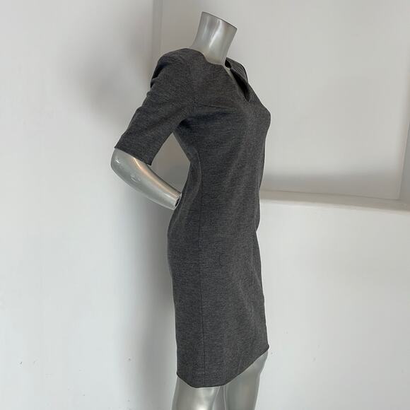 Diane Von Furstenberg Split Neck Aurora Wool Blend Dress Gray Size 8 BNWOT - Picture 4 of 16